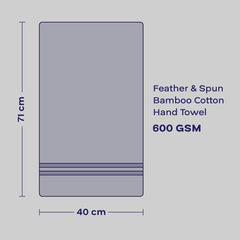Feather & Spun Bamboo Lavender Fragrance Cotton Hand Towel 400 Gsm | Anti Microbial Fade Resistant Double Needle Stitch Hand Towel (Smoke Grey) - Pack Of 2