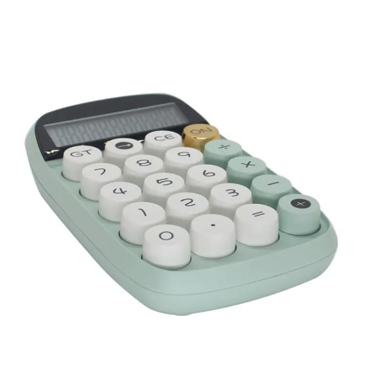 Skofri Mini Calculators, Pocket Calculator 10 Digit Solar Battery Office Calculator, Basic Standard Calculators, Dual Power Desktop Calculators For Home Office School. (Green)