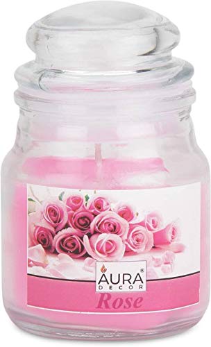 ROSE PINK FRAGRANCE JAR CANDLE SET OF 1 | PERFECT FOR COUPLES DATE CANDLES