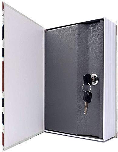 Book Style Money Cash Locker Jewellery Home Safe Box 240 X 155 X 55mm, Special Feature - Locking Key, Random Design/Pattern