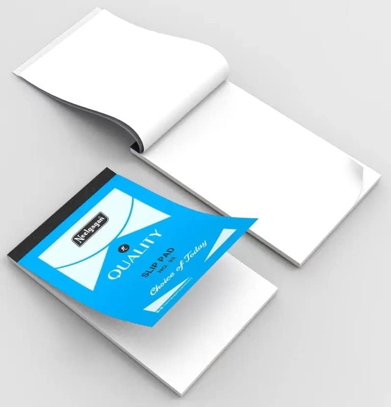 Slip Pad No.33 - Plain White Writing Pads, 40 Sheets/80 Pages Each, Memo Notepad, Pack Of 10