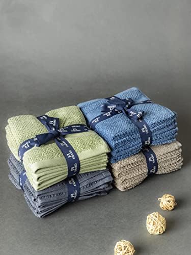 Favori Soft 100% Cotton Face Towel 450 Gsm | Terry Thick Quick Dry & Skin-Friendly Wash Cloth For Men & Women (Turbulent Grey) - Set Of 4