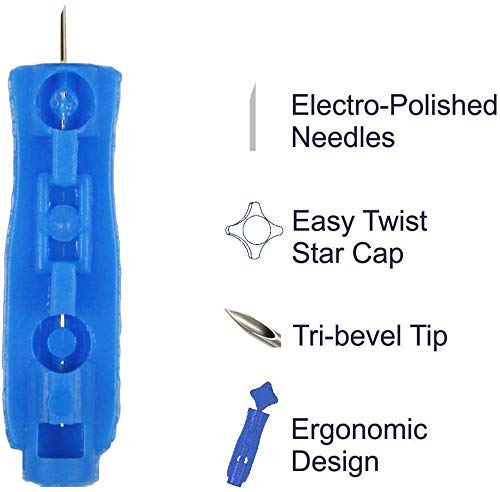 AccuSure Simple Blood Monitoring System Test Strips + Ambi Tech Round Lancets - 100 Test Strips + 100 Lancets