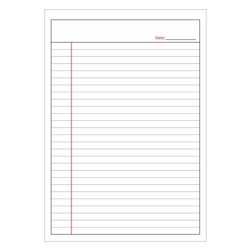 A4 Size, Pads, Writing Notepads, 50 Single Side Ruled & Unruled Sheets Per Pad, Pads, White, 6pcs