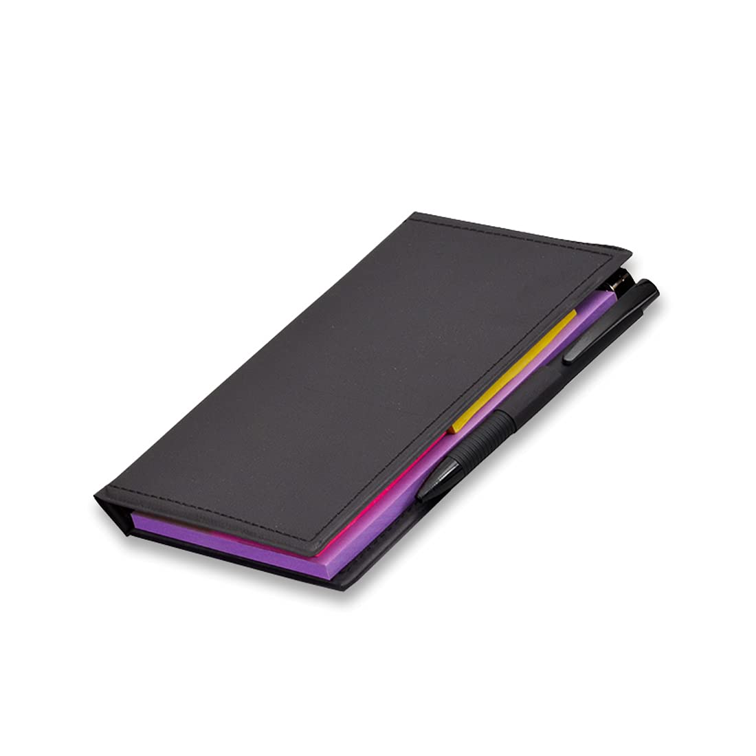 Notepad Memo Holder Desk Organizer With Colorful Sticky Notes, Office Gift Set With Pen (Lavender)