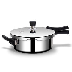 Stellar Stainless Steel Pressure Cooker Lid With Gasket - 3.5 Liters | Rivet Less Handle, Mirror Finish - Induction & Gas Base