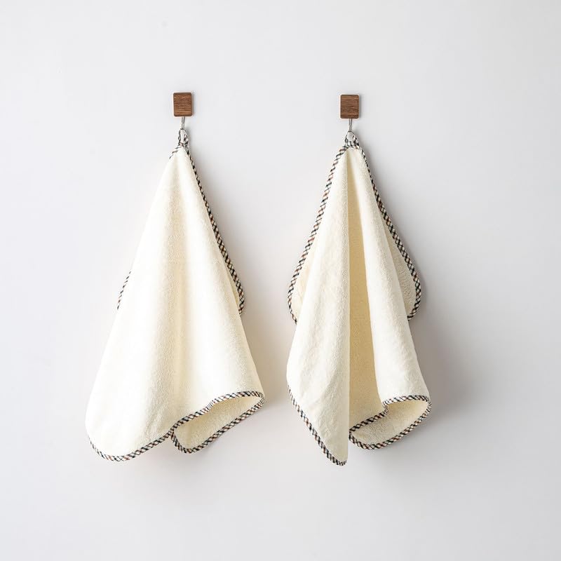 Spread Spain Microfiber Hand Towel 360 Gsm | Hand Towel For Gym & Workout Towels | Super Soft & Highly Absorbent | Set of 2 (Ivory)