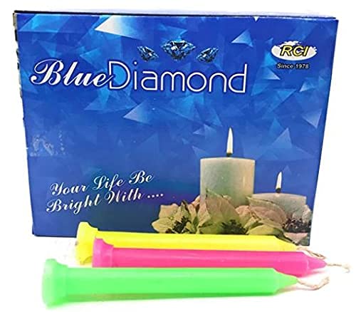 BLUE DIAMOND SMOKELESS COLOURFUL CANDLES 3 PACKS | 15 CANDLES IN ONE PACK