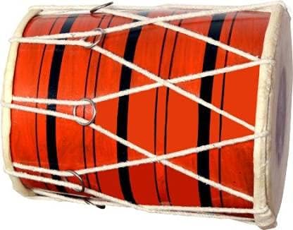 Pure Handmade Miniature Musical Instruments Wooden Kids Dholak - Red | Professional Grade Dholak, Made With Thoroughly Dried Mango Wood - Perfectly Symmetric Round Dholak