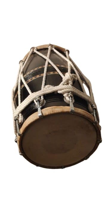 18 Bolt Tuned Sheesham Wood Pakhawaj Dholak Drum - Brown | Perfectly Symmetric Round Dholak - Mini Dholak For Festival, Wedding, Satsang | Very Easy To Tune