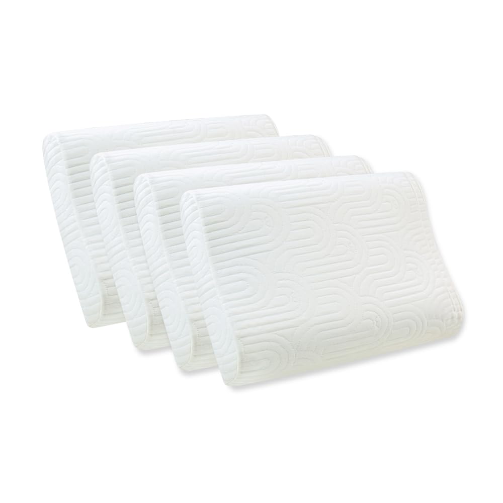 Cervical Pillow, For Neck Pain & Shoulder Pain Relief, King Size | Cool Gel Memory Foam Pillow For Sleeping | Orthopedic Pillow For Spondylitis - Neck Support Medical Pillow - Set Of 4