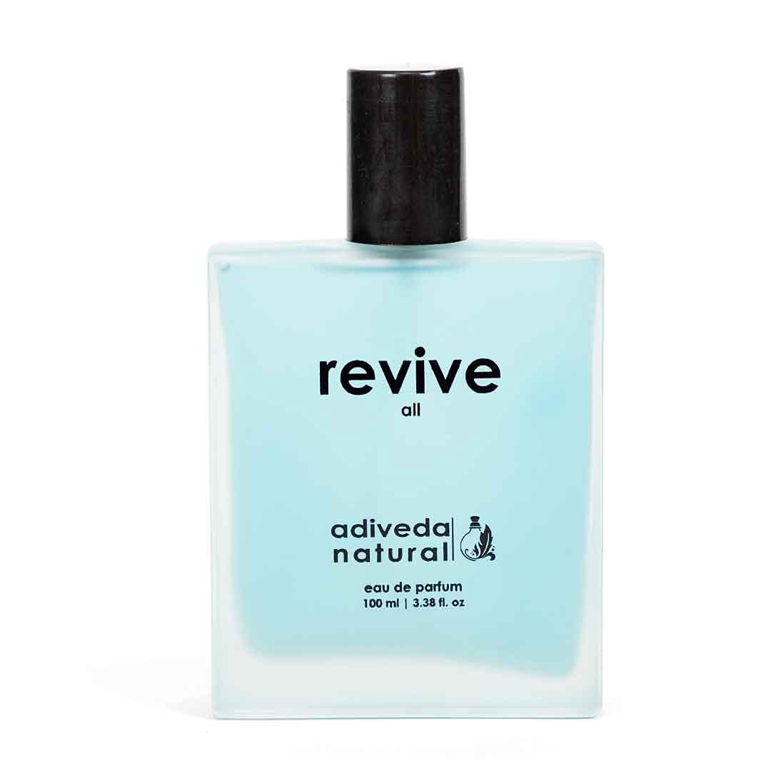 Adiveda Natural Revive Unisex Eau De Parfum 100ml 3.38 Fl.oz. | Spicy Woody Musky Fragrance For Men And Women