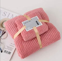 Homecloud Ultra Soft Bath & Face Towel Set 300 Gsm | 3x Softer Than Cotton Towels | Highly Absorbent & Ultra Fast Dry | Set Of 2 (Leopard Peach Pink)