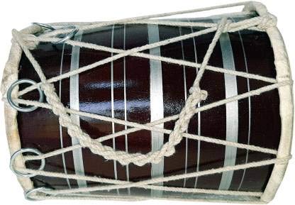 Wooden Musical Instrument Baby Dholak Drum Rope & Ring Design - Brown | Perfectly Symmetric Round Dholak - Dholak For Festival, Wedding, Satsang | Punjabi Dhol Drum, Housewarming Gifts