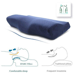 Memory Foam Pillow, Orthopedic Pillow For Neck Pain Relief, Navy Blue | Cervical Contour Memory Foam Pillow, Soft Pillow For Shoulder, Head Pain Relief, Adjustable Pillow - Pack Of 1
