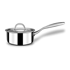 Triply Stainless Steel Tea Pan | Milk Pan Or Saucepan With Lid, 2.9 Liters - Gas & Induction Base Sauce Pan