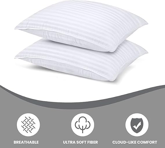 Bed Pillows, Down Alternative Bedding Cooling Pillow For Sleeping, White, Standard Size - 27 X 17 Inch | Soft & Breathable Cover, Soft Pillow, Easy Care, Comfortable Pillow - Pack Of 4