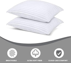 Bed Pillows, Down Alternative Bedding Cooling Pillow For Sleeping, White, Standard Size - 27 X 17 Inch | Soft & Breathable Cover, Soft Pillow, Easy Care, Comfortable Pillow - Pack Of 4