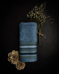 Mush Designer Bamboo Face Towel 600 Gsm | Ultra Soft, Absorbent & Quick Dry Face Towel - Emerald Blue (Set Of 3)