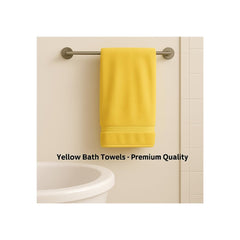Luxury 100% Cotton Large Size Bath Towel 500 Gsm | Quick-Dry, Super Absorbent, Fade-Resistant Bath Towel (Yellow)