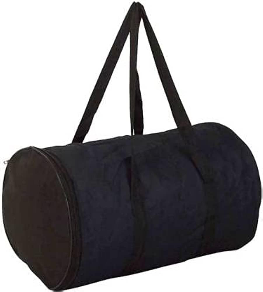 Hand Made Indian Musical Instrument Dholak Drum With Bag - Black & Golden | Perfectly Symmetric Round Dholak Nickel Plated Bolts & Nuts - Dholak For Festival, Wedding, Satsang | Very Easy To Tune