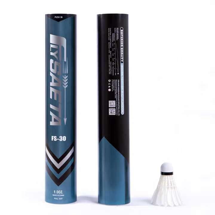 UDKI FS - 30 Goose Feather Badminton Shuttlecock , Speed 78 Extended Durability | White , Pack Of 12