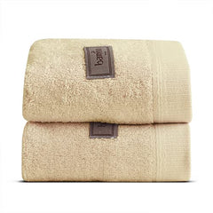 Spread Spain 100% Bamboo Face Towel 360 Gsm | Ultra Soft Absorbent, Quick Dry Towels For Facewash, Gym, Sports, Travel, Suitable For Acne Prone Skin | Pack Of 2 (Beige)