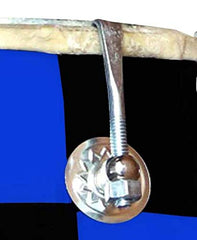 Handmade Mango Wooden 14" Baby Dholak Nut & Bold With Beautiful Check Design - Blue & Black Color | Goat Skin On Both Side