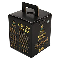 Premium A2 Pure Desi Cow Bilona Ghee By V - Truss Organics | Traditional Vedic Bilona Method Healthy Desi Cow Ghee Perfect For Calcium | (500ml) 16.9 Ounce | Jar Pack