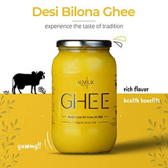 Natural Premium A2 Gir Cow Bilona Desi Ghee By Aumilk | Rich In Nutrients Healthy Desi Cow Ghee Good For Boost Immunity | (250ml) 8.4 Ounce | Jar Pack