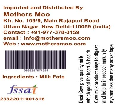 Natural Desi Cow Ghee By Mothers Moo | Good Source Of Energy Healthy & Nutrients Desi Cow Ghee | (100ml) 3.3 Ounce | Jar Pack