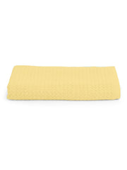Spaces 100% Cotton Large Size Bath Towel 450 Gsm | Super Absorbent, Quick Dry, Ultra Soft Bath Towel | Dobby Solid Design (Pale Banana)