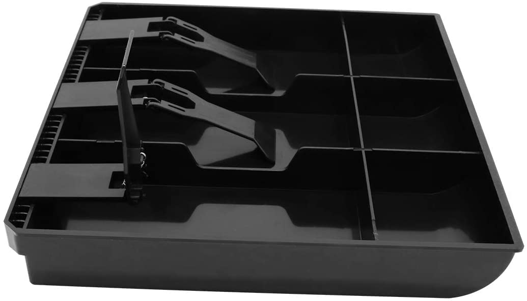 Cash Drawer Register Insert Tray 3 Bills 3 Coins Money Storage Box Plastic 9.6 X 9.6 X 1.4 Inch, Colour - Black, Special Feature - Durable