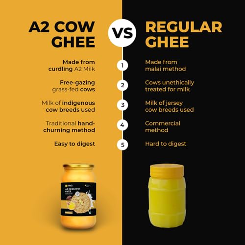 100% Pure A2 Desi Cow Ghee By Ketofy | Healthy & Pure Kankrej Cow Ghee Easily Digestible Good For Eyesight | 1 Litre (500ml * 2) 33.8 Ounce | Jar Pack