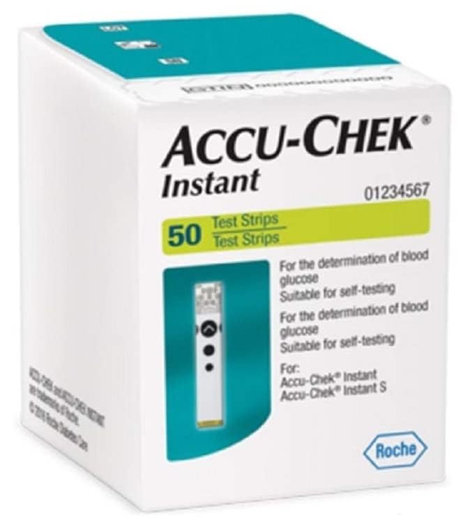 Accu-Chek Instant Blood Glucose Test Strips - 50 Strips, Multicolor | Quick Testing, Self Test, Instant Result