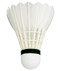 PR Professional Badminton Feather Shuttlecocks | White , Pack Of 20