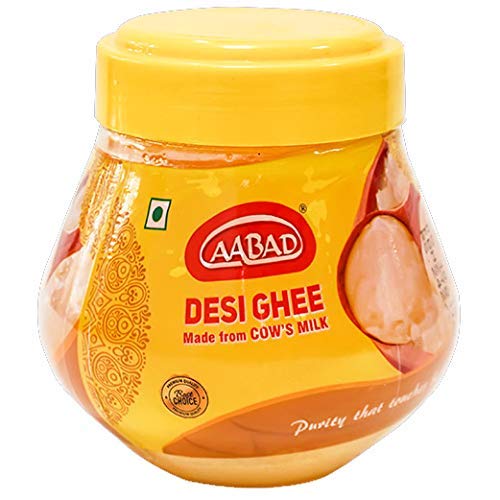 100% Pure Desi Ghee By Aabad | High In Nutritious & Healthy Pure Desi Ghee Perfect For Digestive Health | (500ml) 16.9 Ounce | Jar Pack