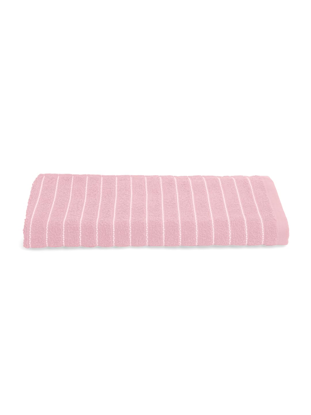 Welspun 100% Cotton Large 250 Gsm Dobby Solid 2-In-1 Bath Towel (Parfait Pink)