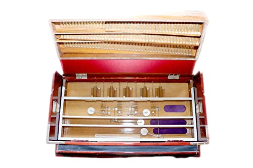 Musical Instrument Harmonium With Double Padding Cover - 9 Scale Changer, 3.75 Octave, 37 Italian Keys, Three Set Of Pali Tana Reeds (Bass, Male & Female)