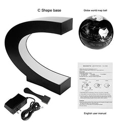 Magnetic Levitation Floating World Map Globe With C Shape Base, Best Business Men Gift, Floating Globe With Led Lights, Students & Teacher Birthday Gift, Pack Of 1