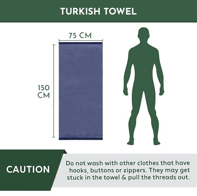 Heelium 100% Bamboo Bath Towel 800 Gsm | Ultra Soft & Lightweight Highly Absorbent & Fast Drying Turkish Bath Towel (Pack Of 2)- Navy Blue