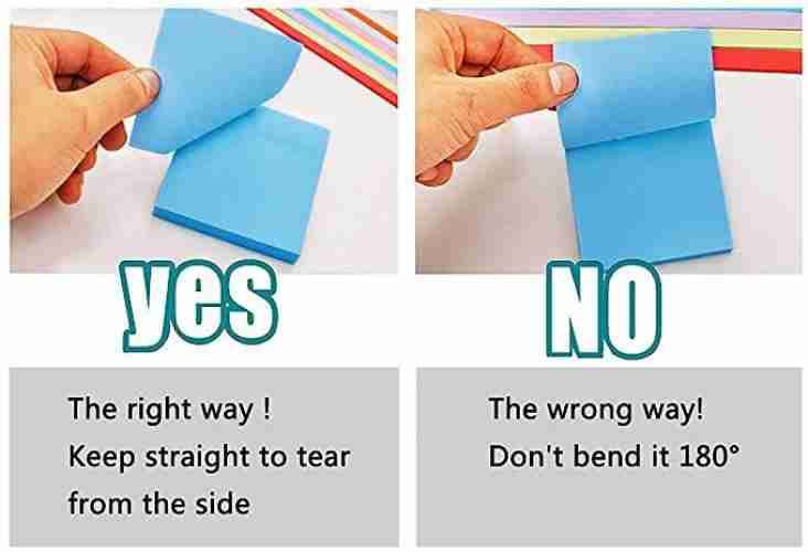 Fluorescent Paper & Removable Smooth Sticky Note Pad In 5 Color - 400 Sheets