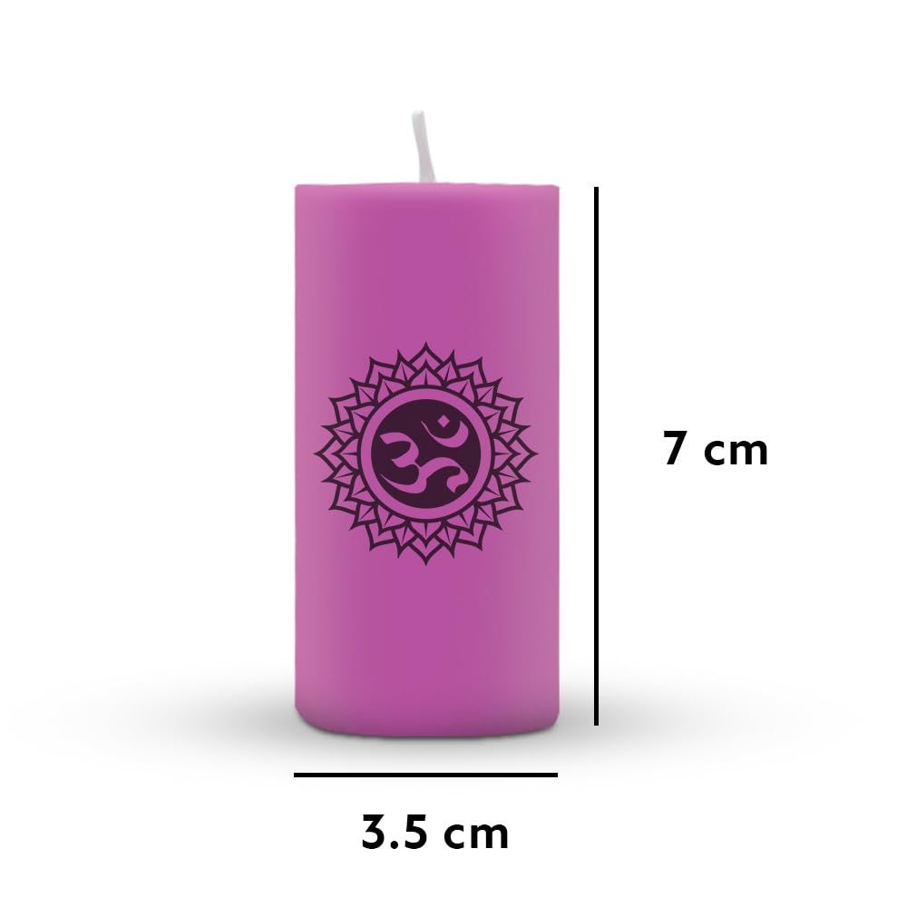 7 CHAKRA PILLAR CANDLE WITH 7 CHAKRAS GEM STONES REIKI CANDLE | SPIRITUAL CANDLE