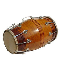 Sheesham Wood Bolt Tuned Dholak - Brown | Perfectly Symmetric Round Dholak Nickel Plated Bolts & Nuts - Dholak For Festival, Wedding, Satsang | Very Easy To Tune
