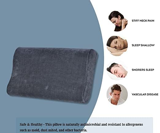 Cervical Pillow For Spondylosis Neck & Back Pain Support, Soft Pillow - Grey | Stress Universal Senior Citizen Men & Women | For Back & Side, Stomach Sleepers, Adjustable Pillow