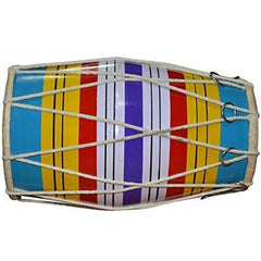 Hand Percussion Multicolor Dholak (Baby Size) - Indian Musical Instrument Drum | Dholak For Festival, Wedding, Satsang - Very Easy To Tune