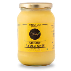 Pure A2 Desi Gir Cow Ghee By Shahji | High In Protein Fiber & Nutrients Healthy Desi Cow Ghee For Boost Immunity | (500ml) 16.9 Ounce | Jar Pack