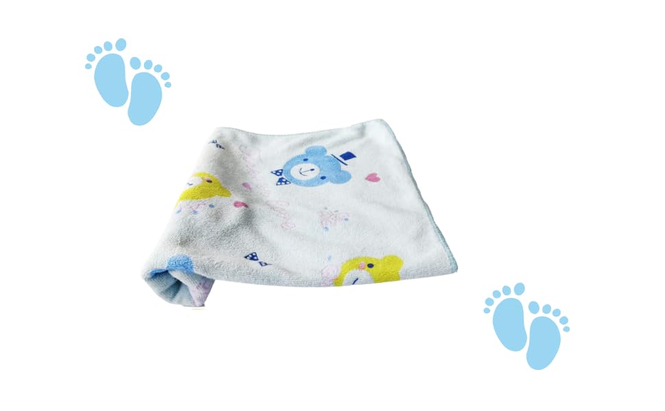 Teddyify Soft Cotton Baby Bath Towel 250 Gsm | Infants, New Born Babies Towel High Absorbent, Soft Cotton Premium Washcloth (Blue)