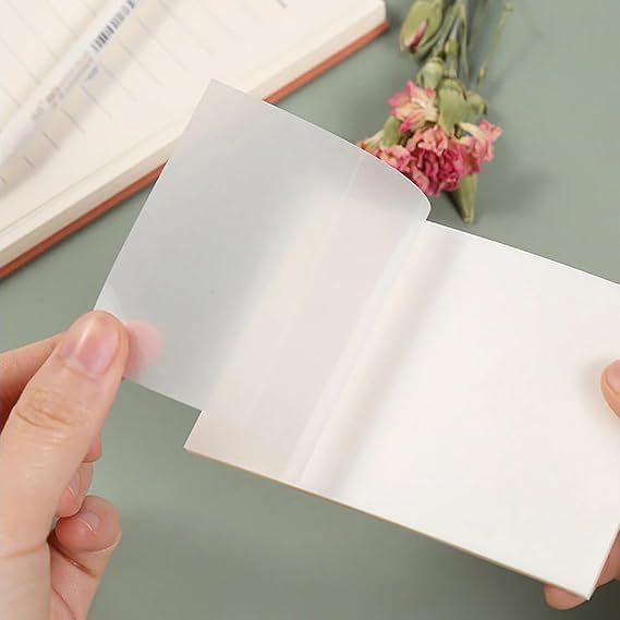 100 Sheets, White Transparent Sticky Note, Self-sticky Note Pads | Perfect For Students