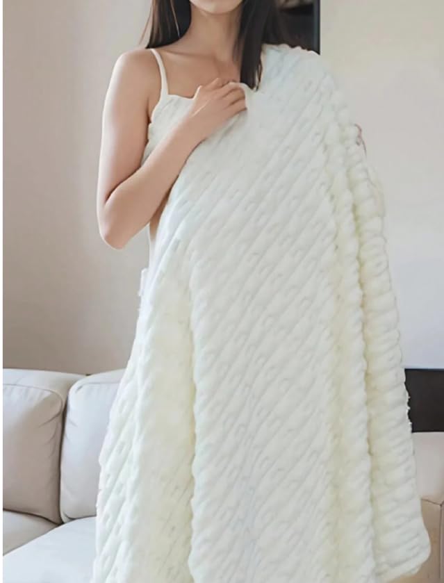 HomeCloud Korean Bath & Face Towel 400 Gsm | Plush Soft & Luxury Towel Set With Hanging Loop | 3x Softer Than Cotton Towels | Set Of 2 (Boxes White)
